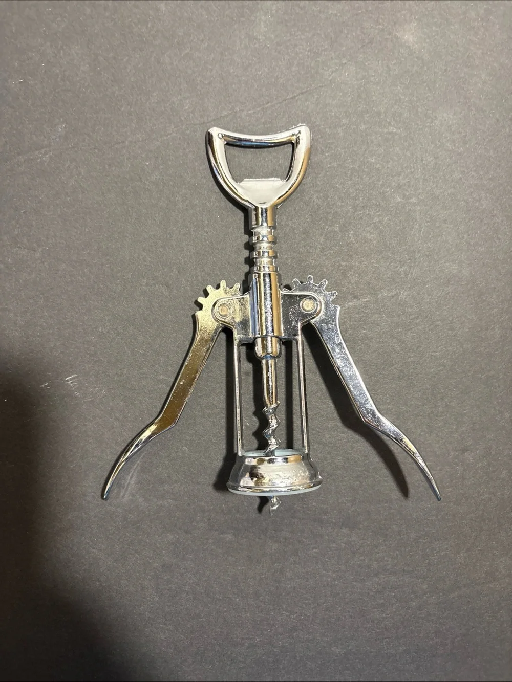 Vintage Italian Style Lot of 2 Metal Winged Corkscrews Wine Bottle Openers